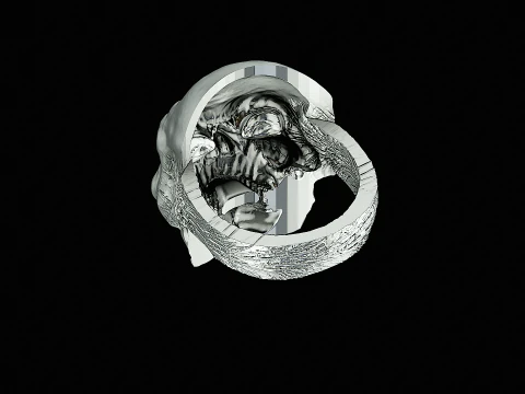 Skull head silver ready to print model 3D Print Model