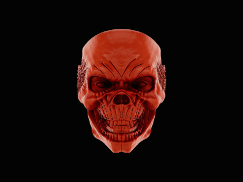 Skull head silver ready to print model 3D-Druckmodell