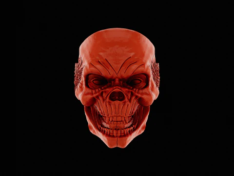 Skull head silver ready to print model 3D Print Model