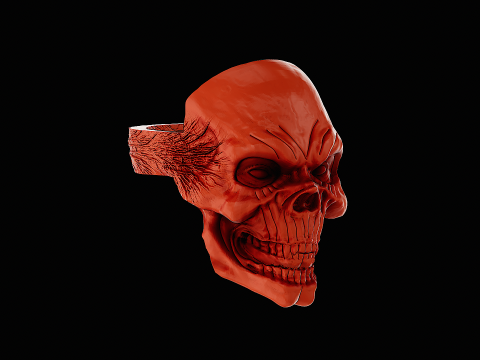 Skull head silver ready to print model 3D-Druckmodell