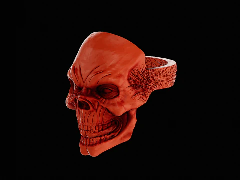 Skull head silver ready to print model 3D Print Model