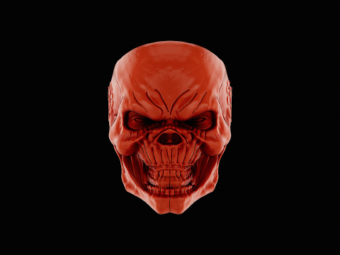 Skull head silver ring ready to print model Model Cetak 3D