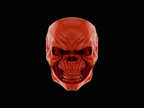 खोपड़ी सिर चांदी की अंगूठी मॉडल मुद्रित करने के लिए तैयार है 3D प्रिंट मॉडल