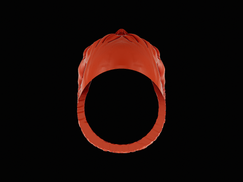 Skull head silver ring ready to print model Model Cetak 3D