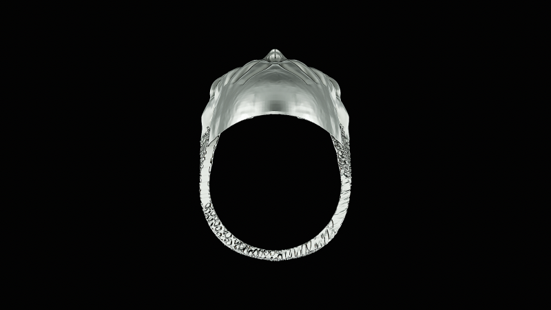 Skull head silver ring ready to print model 3D-Druckmodell .c4d .max .obj .3ds .fbx .stl .blend 