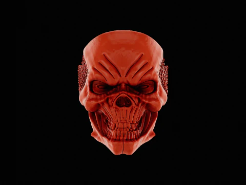 Skull head silver ring ready to print model 3D Print Model