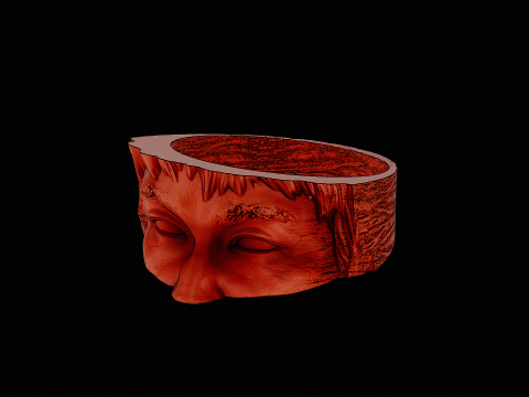 Bruce lee head silver ring ready to print model 3D 프린트 모델