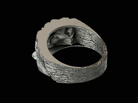 Bruce lee head silver ring ready to print model 3D Print Model