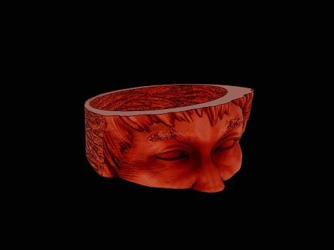 Bruce lee head silver ring ready to print model 3D Print Model