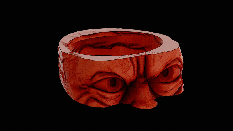 Gollum head silver ring ready to print model Modello di stampa 3D .c4d .max .obj .3ds .fbx .stl .blend
