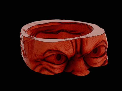 Gollum head silver ring ready to print model 3D Print Model