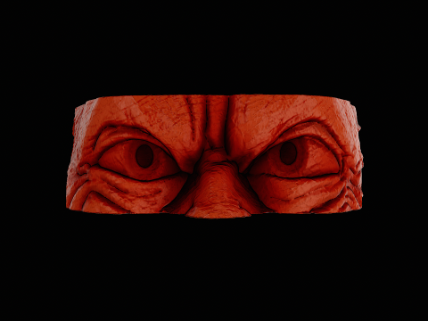 Gollum head silver ring ready to print model Modello di stampa 3D