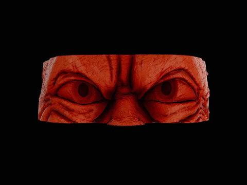 골룸 헤드 실버 링 인쇄 준비 완료 모델 3D 프린트 모델