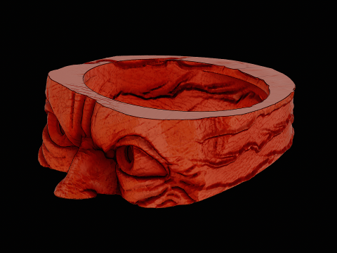 Gollum head silver ring ready to print model Modello di stampa 3D