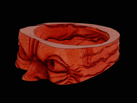 골룸 헤드 실버 링 인쇄 준비 완료 모델 3D 프린트 모델