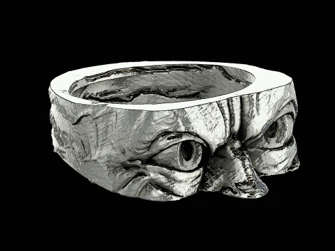 골룸 헤드 실버 링 인쇄 준비 완료 모델 3D 프린트 모델