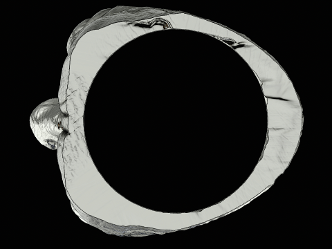 Gollum head silver ring ready to print model Modello di stampa 3D