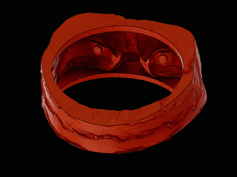 Gollum head silver ring ready to print model Modello di stampa 3D