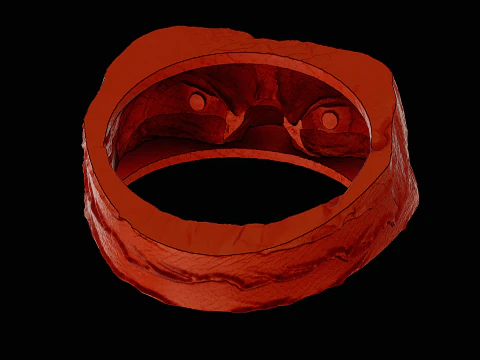 골룸 헤드 실버 링 인쇄 준비 완료 모델 3D 프린트 모델