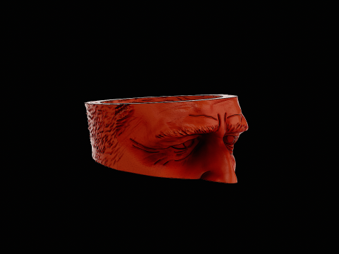 The godfather head silver ring ready to print model 3D Druckmodell