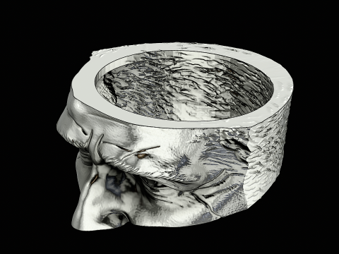 The godfather head silver ring ready to print model 3D Druckmodell