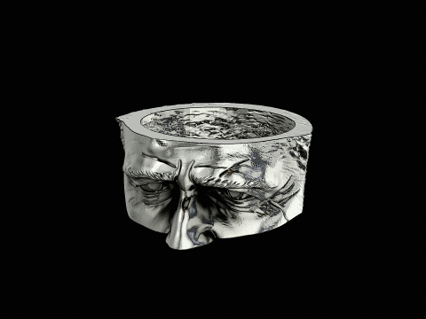 The godfather head silver ring ready to print model 3D Druckmodell