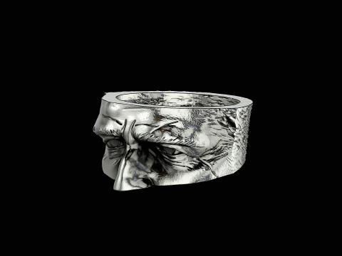 The godfather head silver ring ready to print model 3D Druckmodell