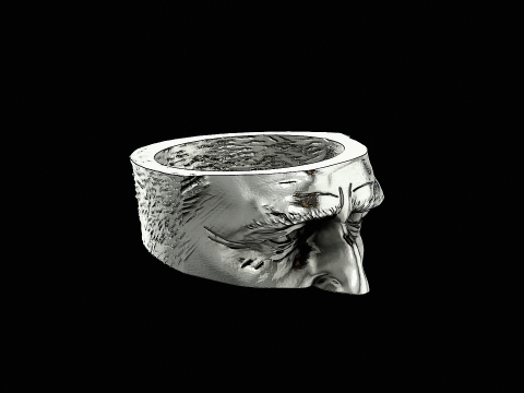 The godfather head silver ring ready to print model 3D Druckmodell