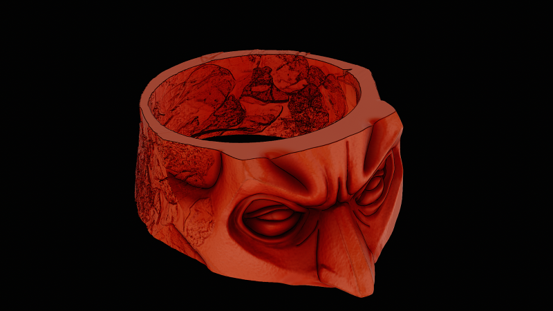 Batman head silver ring ready to print model 3D Baskı Modeli .c4d .max .obj .3ds .fbx .stl .blend 