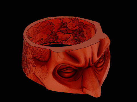 Batman head silver ring ready to print model 3Dプリントモデル
