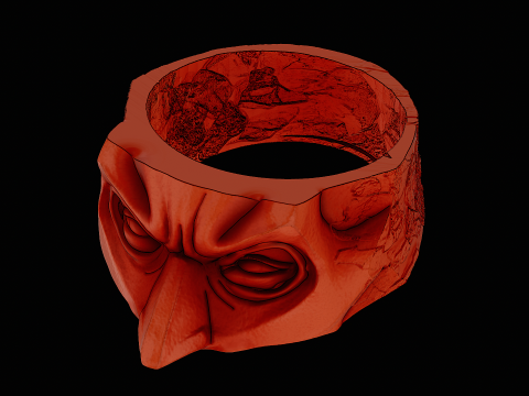 Batman head silver ring ready to print model 3D Baskı Modeli