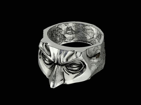 Batman head silver ring ready to print model 3D Baskı Modeli