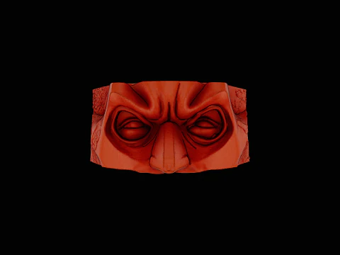 Batman head silver ring ready to print model 3D Print Model