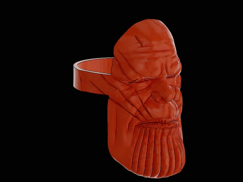 Thanos head silver ring ready to print model 3D Print Model