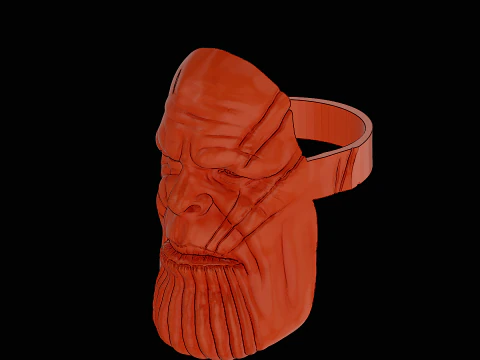 Thanos head silver ring ready to print model 3D Print Model