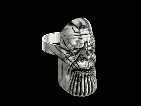 Thanos head silver ring ready to print model 3D Принт Модель
