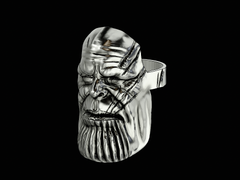 Thanos head silver ring ready to print model 3D Принт Модель