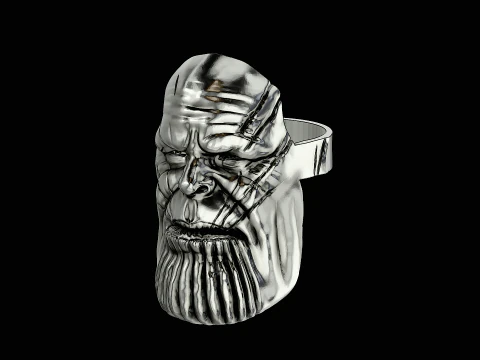 Thanos head silver ring ready to print model 3D Print Model