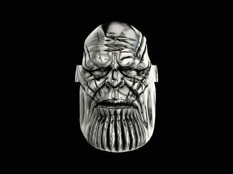Thanos head silver ring ready to print model 3D Принт Модель