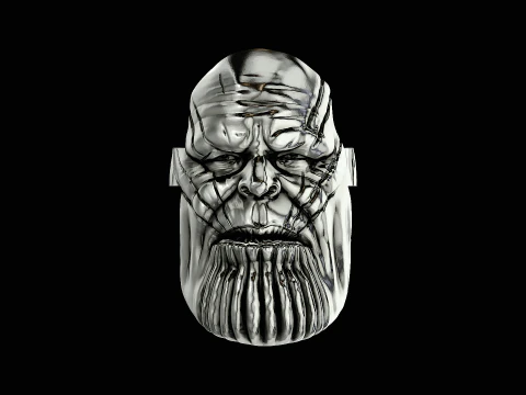 Thanos head silver ring ready to print model 3D Print Model