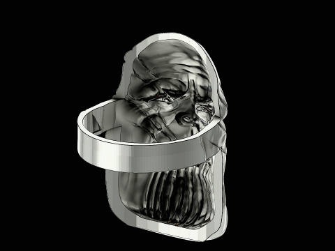 Thanos head silver ring ready to print model 3D Принт Модель