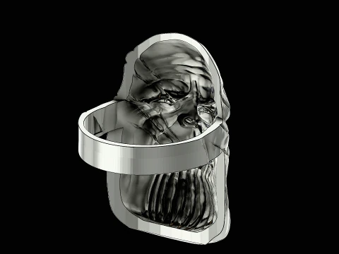 Thanos head silver ring ready to print model 3D Print Model