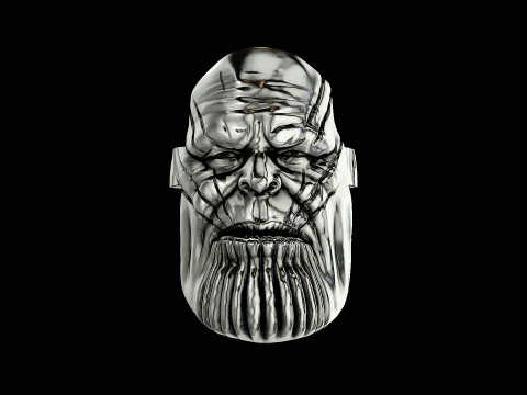 Thanos head silver ring ready to print model 3D Print Model