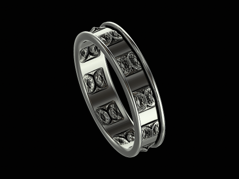 Shark back silver ring ready to print model 3D 프린트 모델