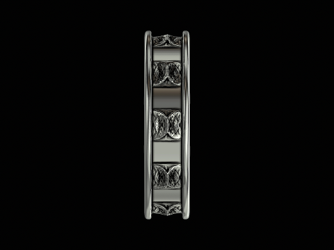 Shark back silver ring ready to print model 3D 프린트 모델