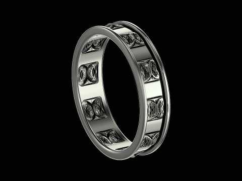 Shark back silver ring ready to print model 3D 프린트 모델