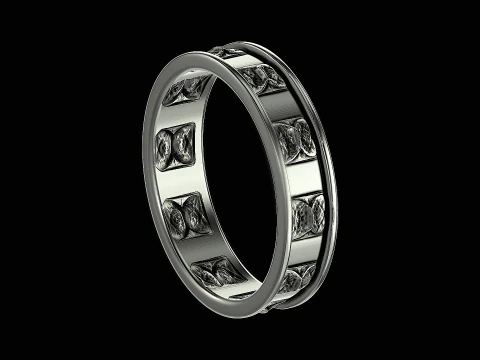 Shark back silver ring ready to print model 3D Print Model