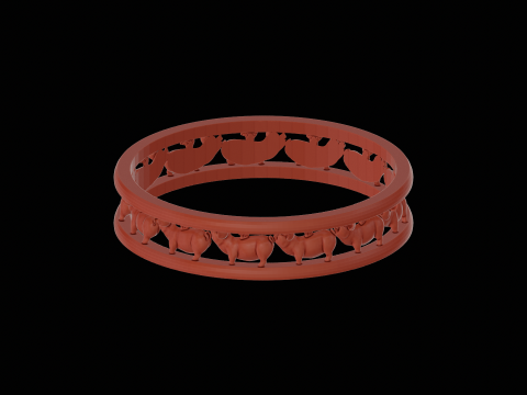 Fly pig silver ring ready to print model 3D-Druckmodell