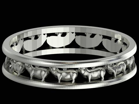 Fly pig silver ring ready to print model 3D-Druckmodell