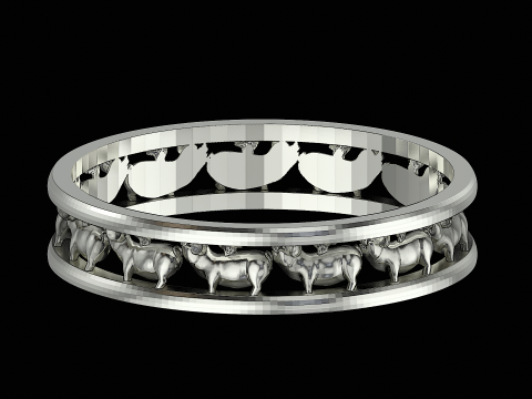 Fly pig silver ring ready to print model 3D-Druckmodell